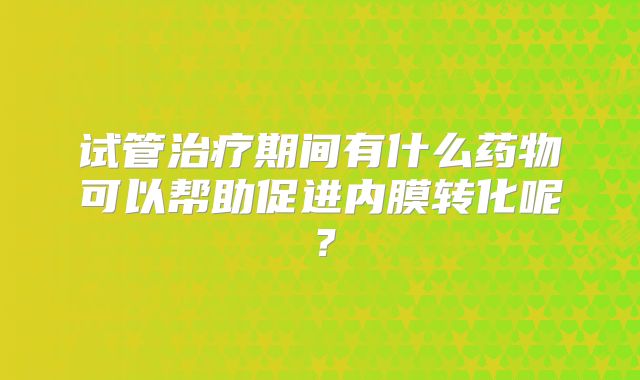 试管治疗期间有什么药物可以帮助促进内膜转化呢？