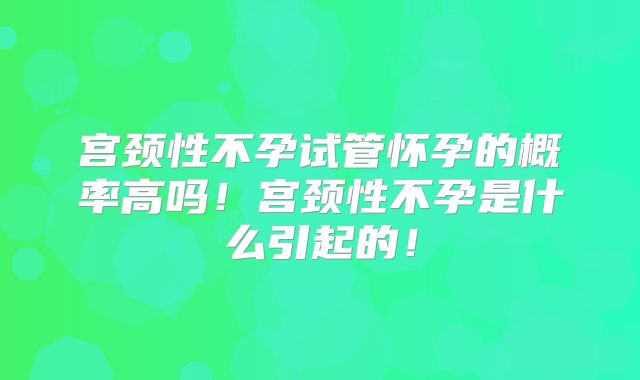 宫颈性不孕试管怀孕的概率高吗!宫颈性不孕是什么引起的!