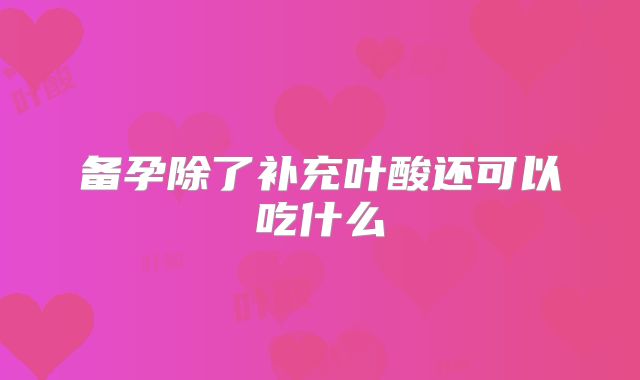 备孕除了补充叶酸还可以吃什么