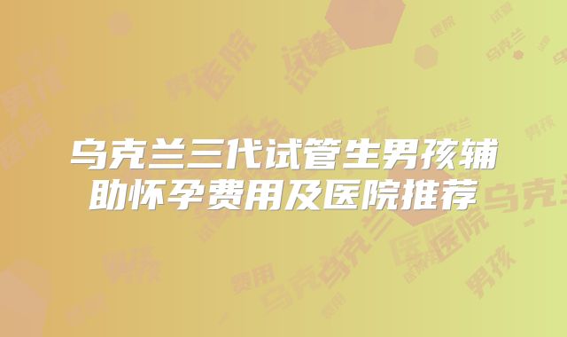 乌克兰三代试管生男孩辅助怀孕费用及医院推荐