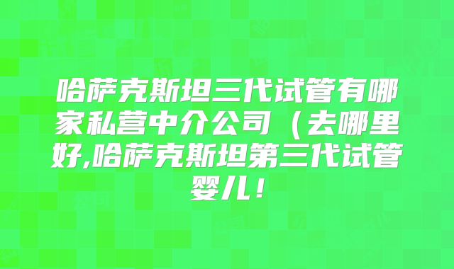 哈萨克斯坦三代试管有哪家私营中介公司(去哪里好,哈萨克斯坦第三代试管婴儿!