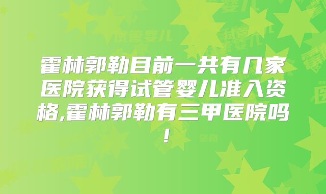 霍林郭勒目前一共有几家医院获得试管婴儿准入资格,霍林郭勒有三甲医院吗！