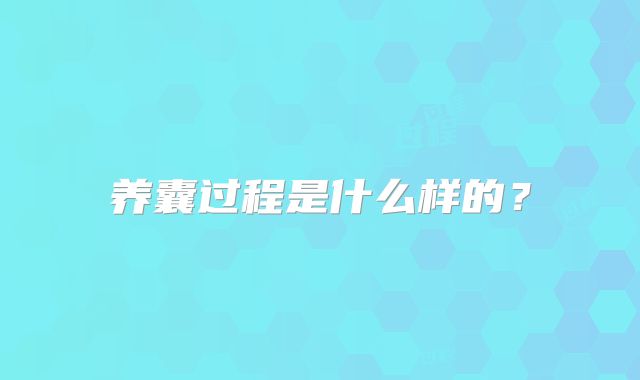 养囊过程是什么样的？