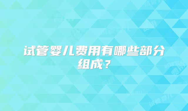 试管婴儿费用有哪些部分组成?