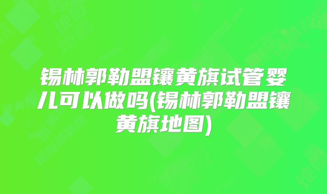 锡林郭勒盟镶黄旗试管婴儿可以做吗(锡林郭勒盟镶黄旗地图)