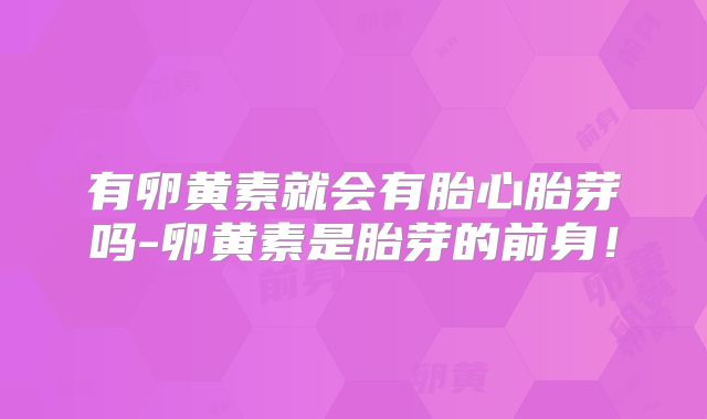 有卵黄素就会有胎心胎芽吗-卵黄素是胎芽的前身!