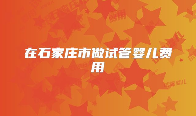 在石家庄市做试管婴儿费用