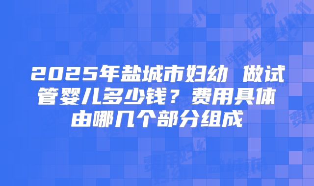 2025年盐城市妇幼 做试管婴儿多少钱？费用具体由哪几个部分组成