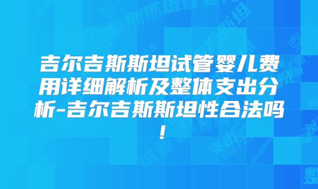 吉尔吉斯斯坦试管婴儿费用详细解析及整体支出分析-吉尔吉斯斯坦性合法吗！