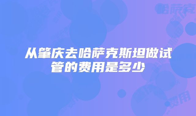 从肇庆去哈萨克斯坦做试管的费用是多少