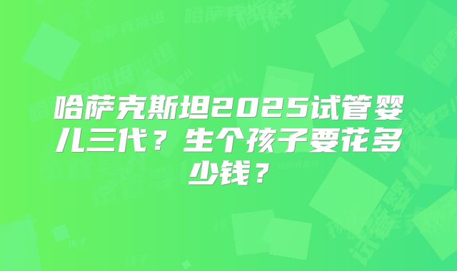 哈萨克斯坦2025试管婴儿三代?生个孩子要花多少钱?