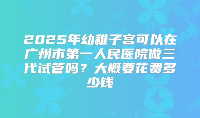 2025年幼稚子宫可以在广州市第一人民医院做三代试管吗？大概要花费多少钱