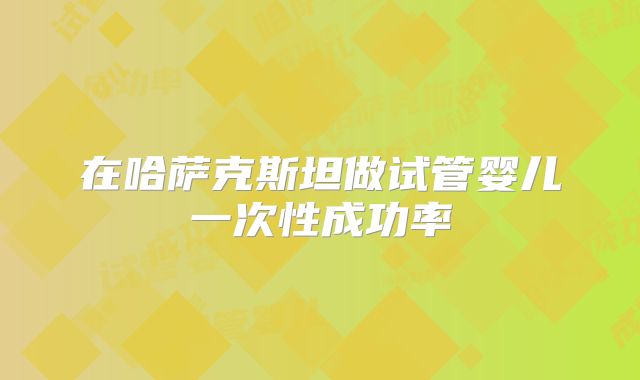 在哈萨克斯坦做试管婴儿一次性成功率