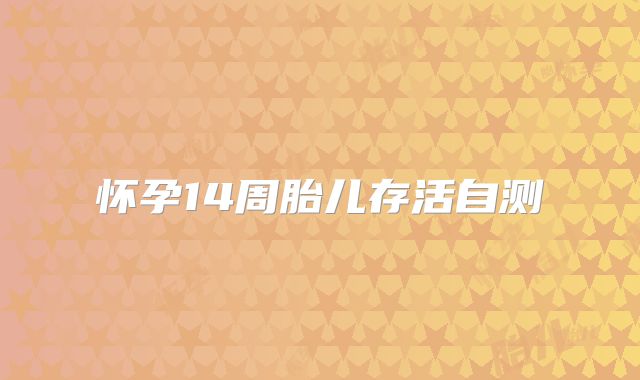 怀孕14周胎儿存活自测