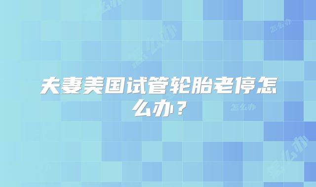 夫妻美国试管轮胎老停怎么办?