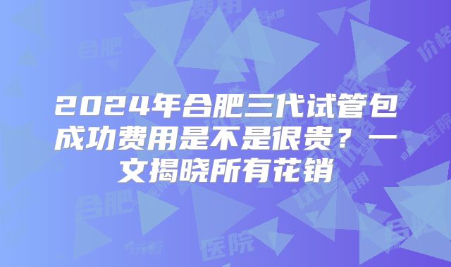 2024年合肥三代试管包成功费用是不是很贵？一文揭晓所有花销