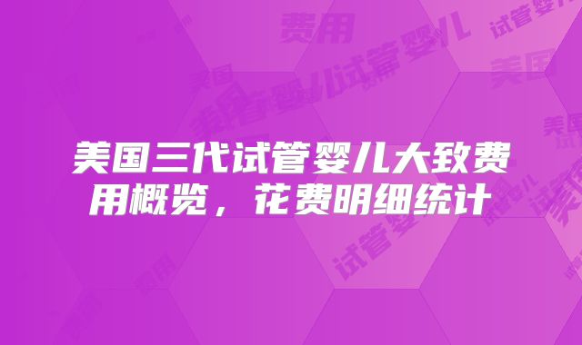 美国三代试管婴儿大致费用概览，花费明细统计