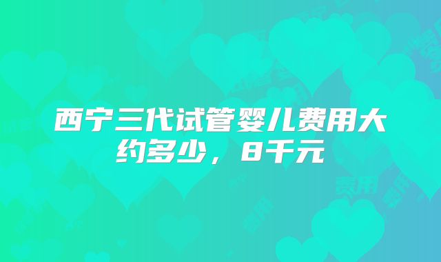 西宁三代试管婴儿费用大约多少，8千元