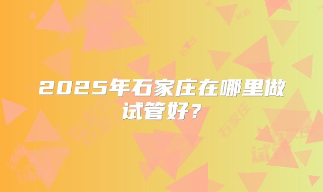 2025年石家庄在哪里做试管好?