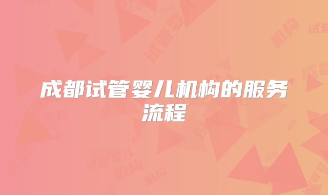 成都试管婴儿机构的服务流程