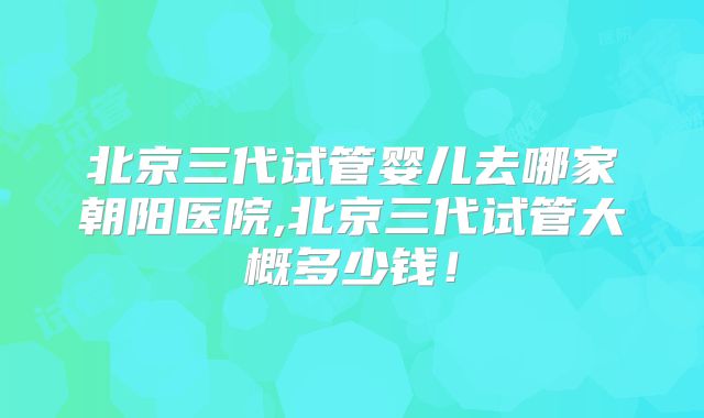 北京三代试管婴儿去哪家朝阳医院,北京三代试管大概多少钱!