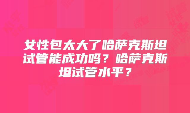 女性包太大了哈萨克斯坦试管能成功吗?哈萨克斯坦试管水平?