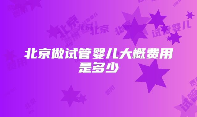 北京做试管婴儿大概费用是多少