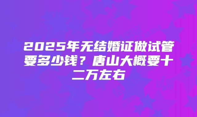2025年无结婚证做试管要多少钱?唐山大概要十二万左右
