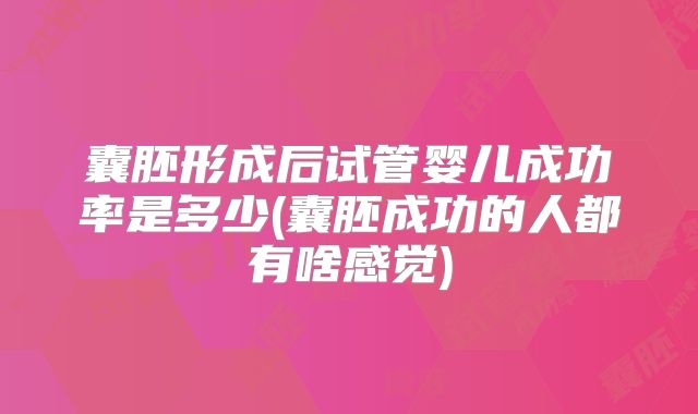 囊胚形成后试管婴儿成功率是多少(囊胚成功的人都有啥感觉)