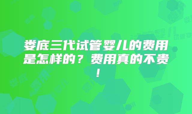 娄底三代试管婴儿的费用是怎样的？费用真的不贵！