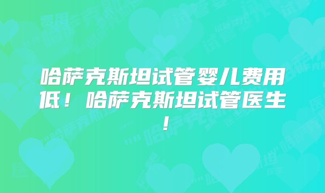 哈萨克斯坦试管婴儿费用低！哈萨克斯坦试管医生！