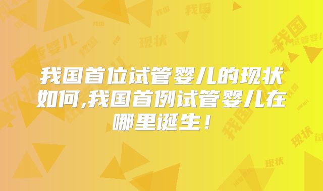 我国首位试管婴儿的现状如何,我国首例试管婴儿在哪里诞生！