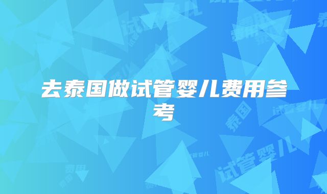去泰国做试管婴儿费用参考