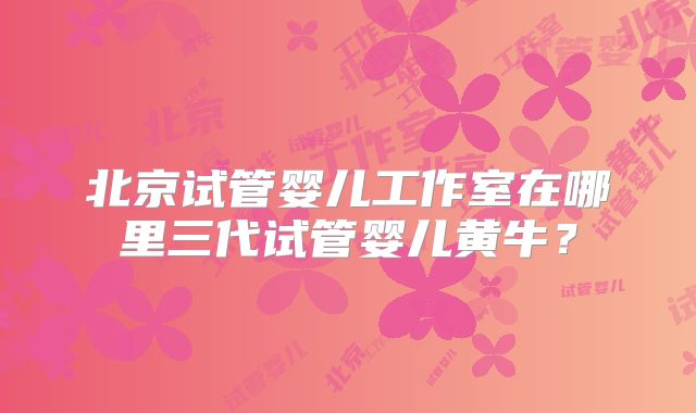 北京试管婴儿工作室在哪里三代试管婴儿黄牛？