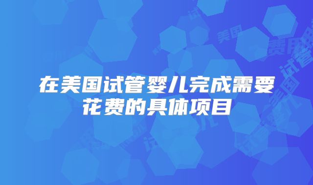 在美国试管婴儿完成需要花费的具体项目