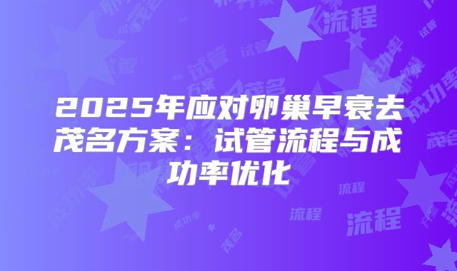 2025年应对卵巢早衰去茂名方案：试管流程与成功率优化