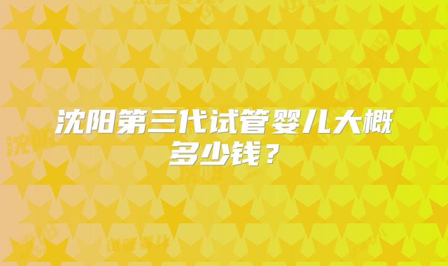 沈阳第三代试管婴儿大概多少钱？