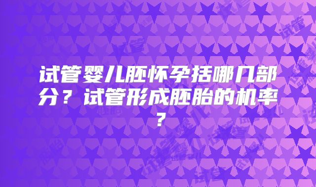 试管婴儿胚怀孕括哪几部分？试管形成胚胎的机率？