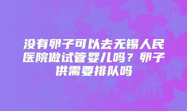 没有卵子可以去无锡人民医院做试管婴儿吗？卵子供需要排队吗