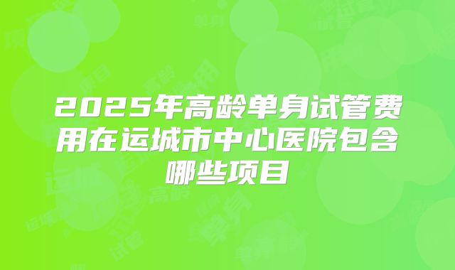 2025年高龄单身试管费用在运城市中心医院包含哪些项目
