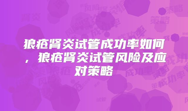 狼疮肾炎试管成功率如何，狼疮肾炎试管风险及应对策略