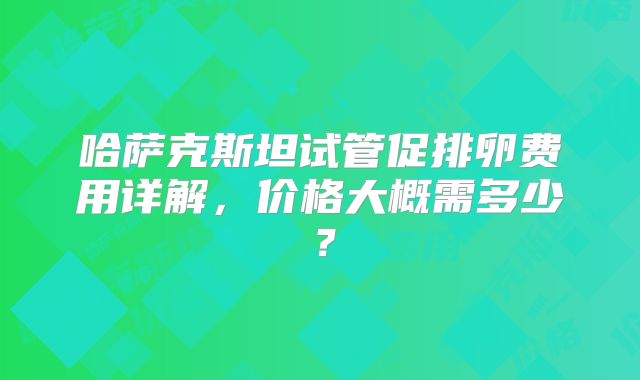 哈萨克斯坦试管促排卵费用详解，价格大概需多少？
