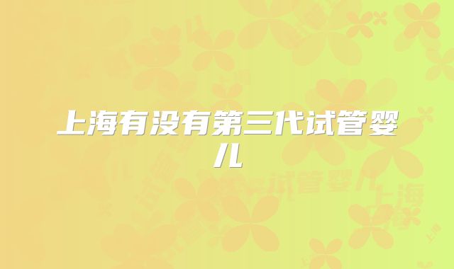 上海有没有第三代试管婴儿