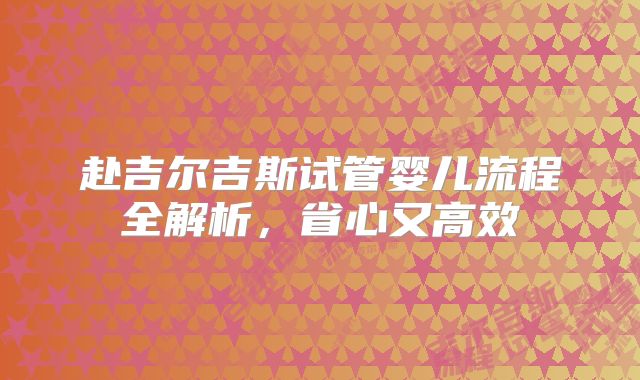 赴吉尔吉斯试管婴儿流程全解析，省心又高效