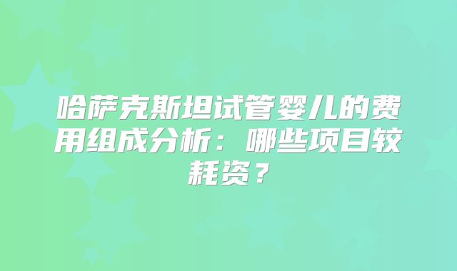 哈萨克斯坦试管婴儿的费用组成分析：哪些项目较耗资？