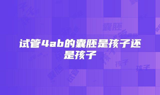 试管4ab的囊胚是孩子还是孩子