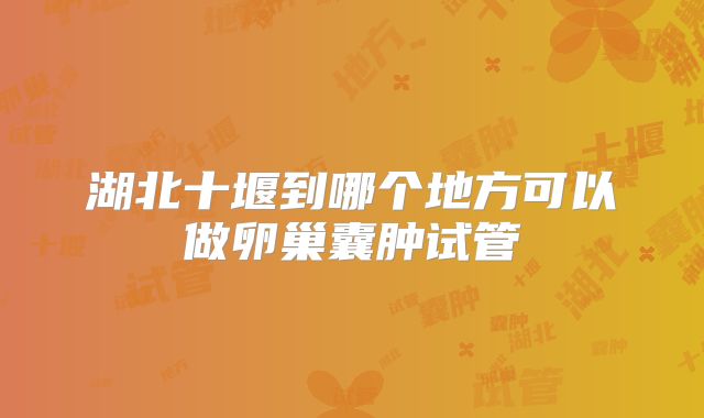 湖北十堰到哪个地方可以做卵巢囊肿试管