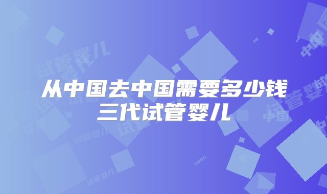 从中国去中国需要多少钱三代试管婴儿