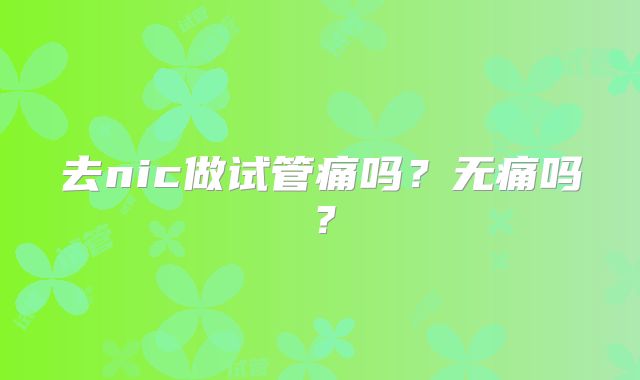 去nic做试管痛吗？无痛吗？