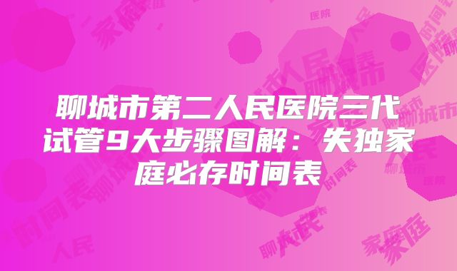 聊城市第二人民医院三代试管9大步骤图解：失独家庭必存时间表